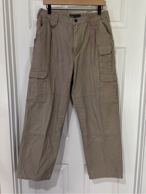5.11 Tactical Men's Tan Cargo Pants with Multiple Pockets
